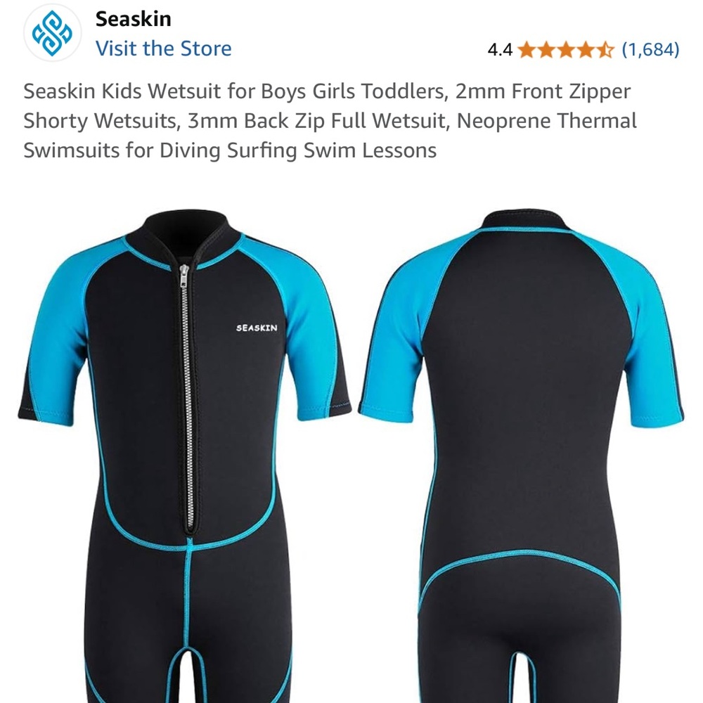 Skin Kids Wetsuit - Black and Blue